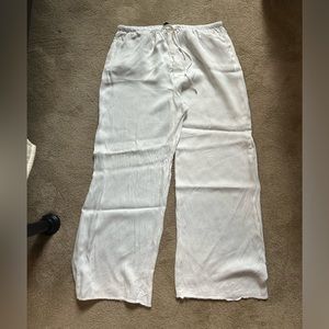 Zara White Satin Pants
